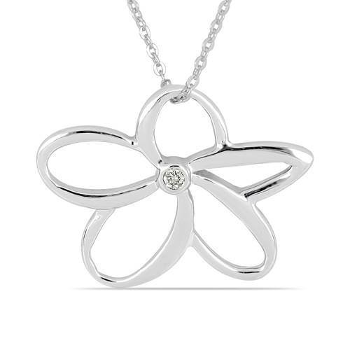 BUY WHITE DIAMOND DOUBLE CUT GEMSTONE STYLISH PENDANT IN STERLING SILVER